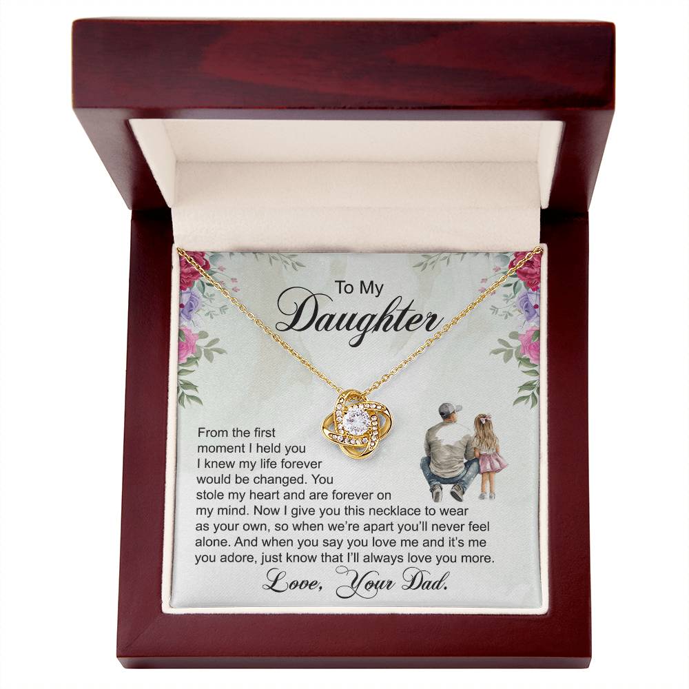 To My Daughter - Always Love You More - Love Knot Necklace
