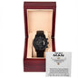 Black Chronograph Watch For Husband + MC (NO ENGRAVING)